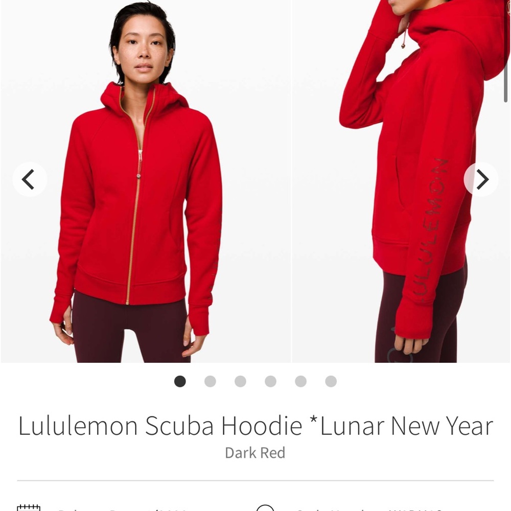 Lululemon Dark Red Scuba Hoodie